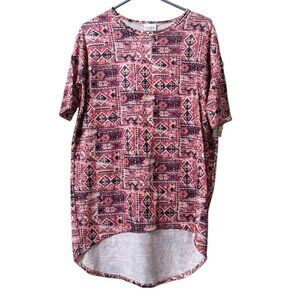 LuLaRoe Irma Top Aztec Size XS‎ Hi Low Teacher Travel Loungewear NWT